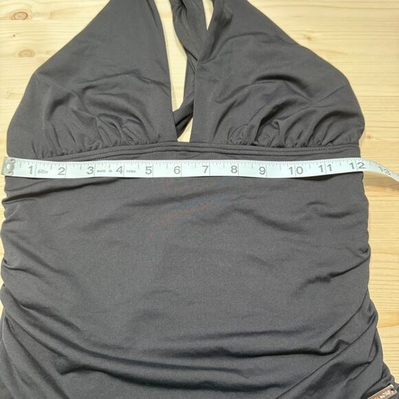 Michael Kors Swimsuit Womens S/M Black Once Piece Plunge V-Neck Cross Back Sexy - Picture 11 of 12